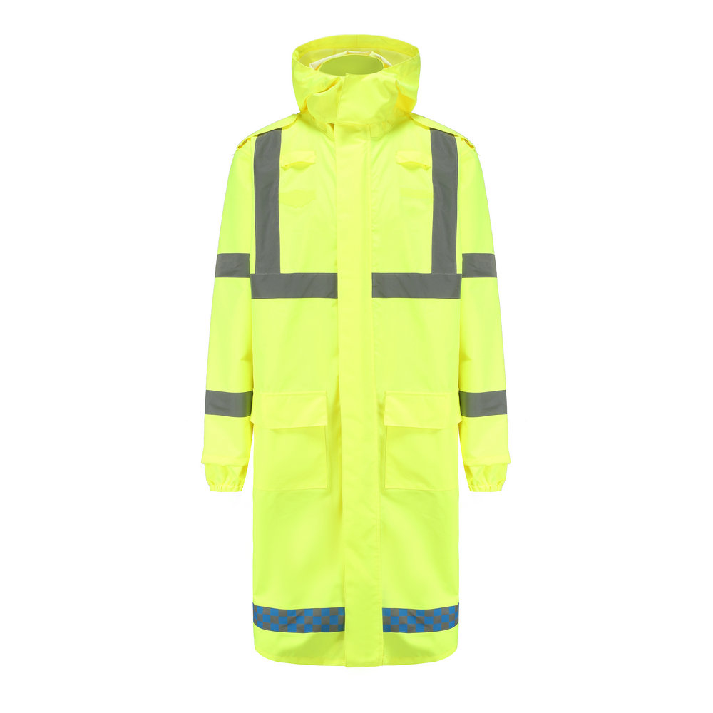 Hi vis long raincoat