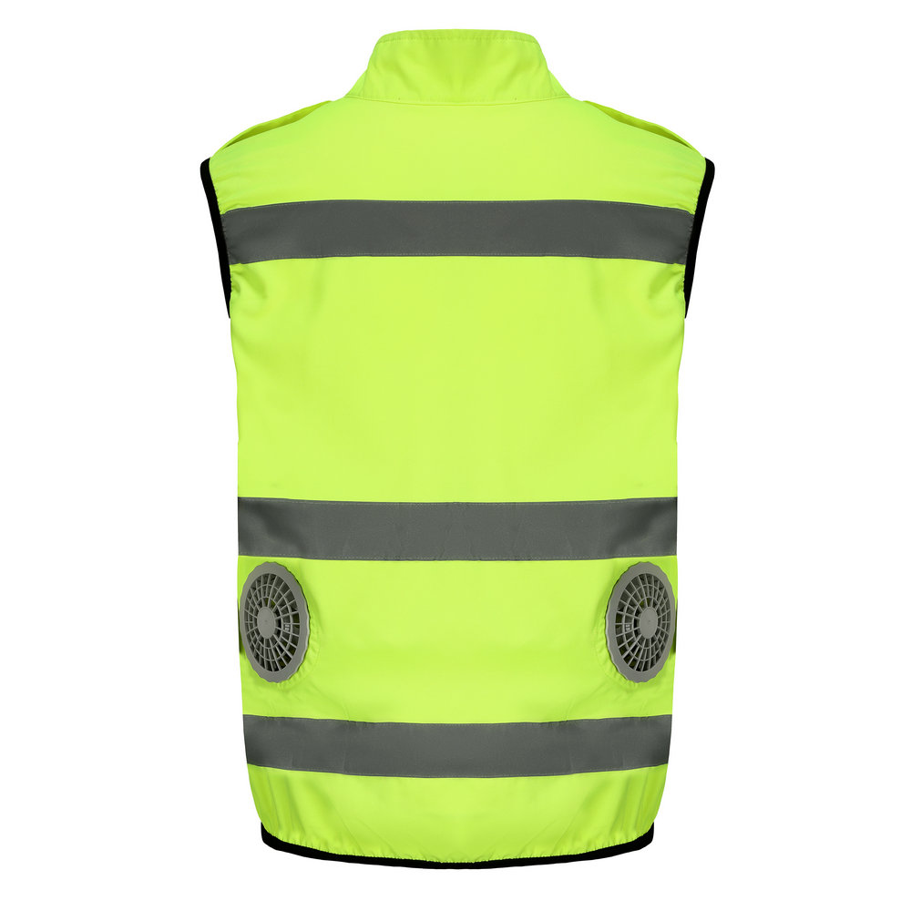 Cooling hi vis vest with fans