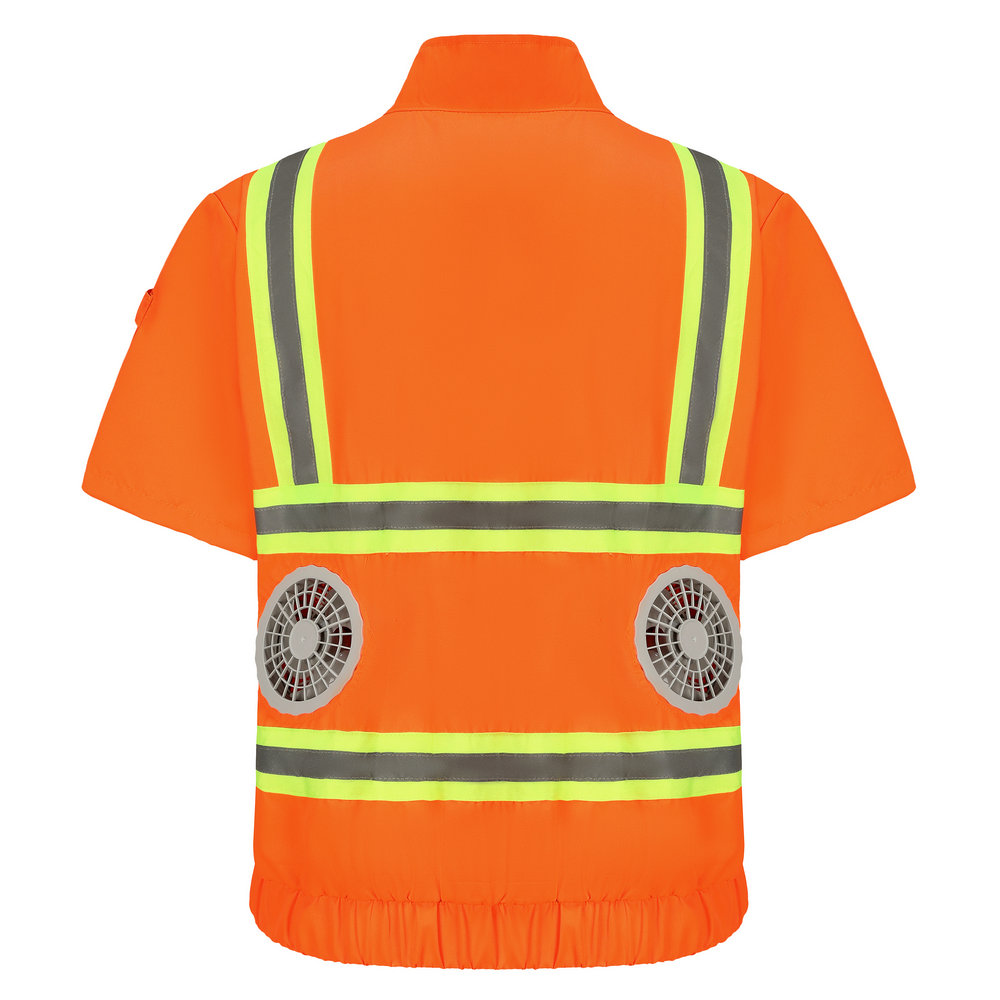 Short sleeve cooling hi vis vest with fans